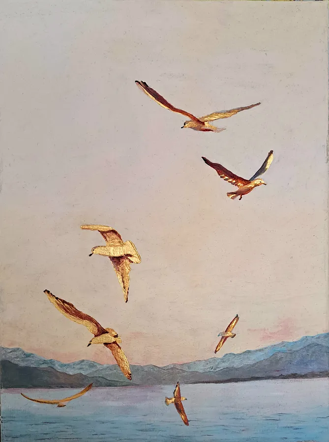 Зображення "20240417 094121" від Nataliia Berezniak, розмір: 40х30, матеріали: олія, золота поталь, холст, медіум: Живопис, місто: мюнхен, німеччина, серія: Golden Serie , ціна: €380